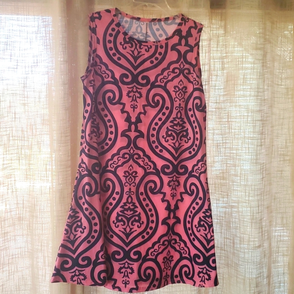 🌼2 for $10 Pink and navy sleeveless dress in EUC